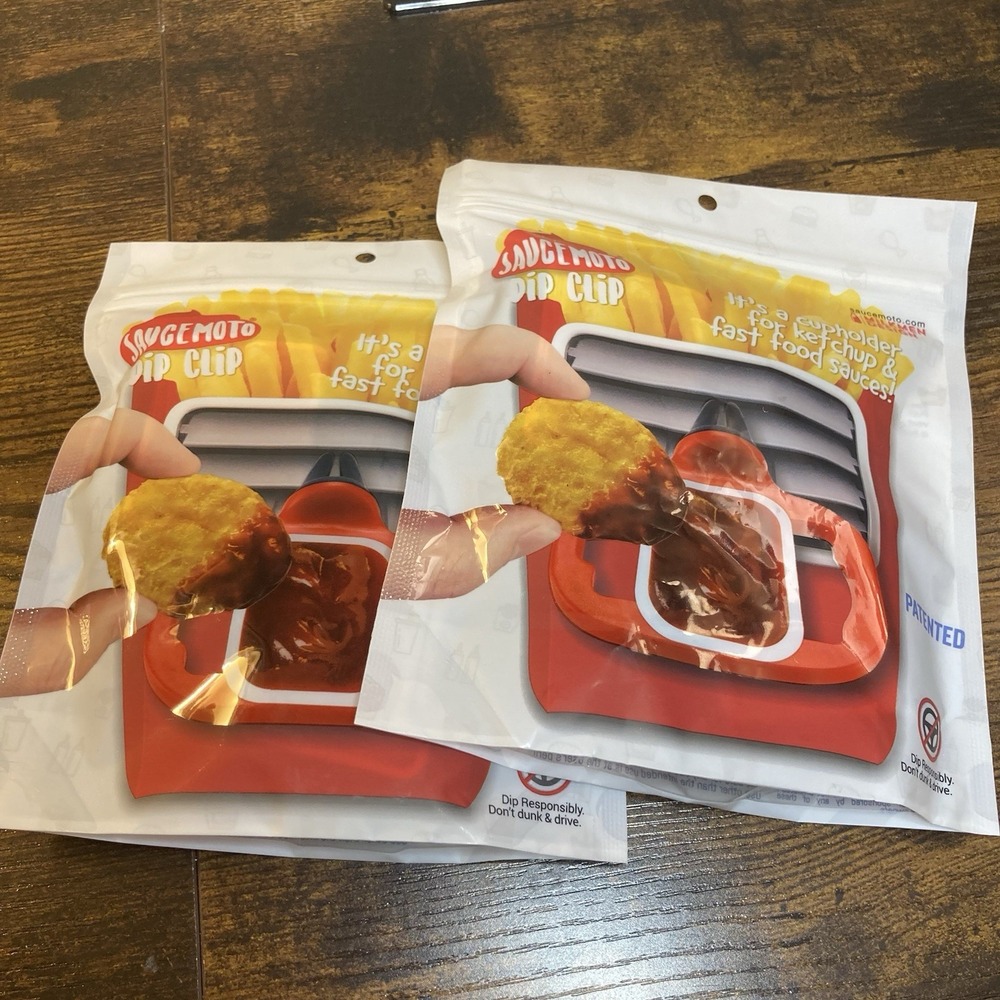 Saucemoto Dip Clip Car Sauce Holder for Dipping Sauces and Ketchup 4-Pack
